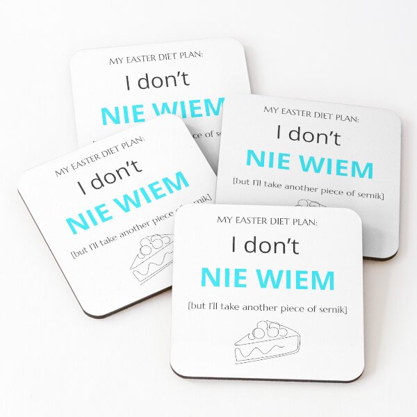 Item preview, White Funny Polish Easter Diet Sernik I don't NIE WIEM Cheesecake slogan designed and sold by VibePolinglish.