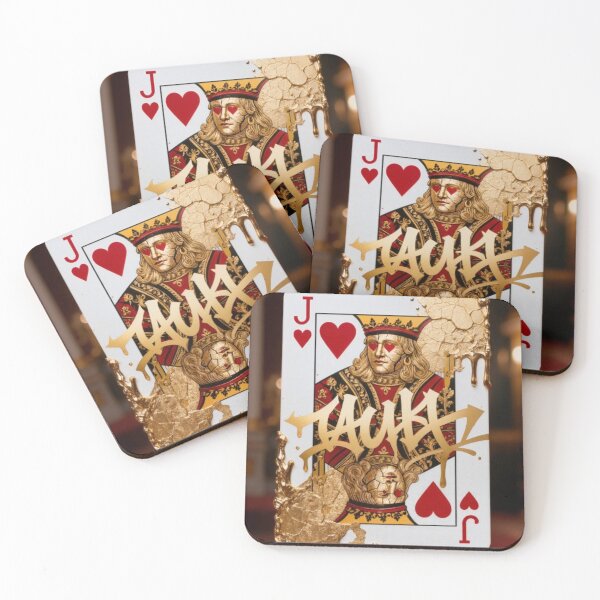 Item preview, Jack of Hearts Playing Card Gold Graffiti Luxury Art Print designed and sold by sayntastic.