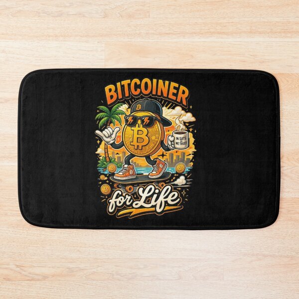 Item preview, Bitcoiner for Life – Funny Bitcoin Skater Crypto Design designed and sold by Conviction studio.