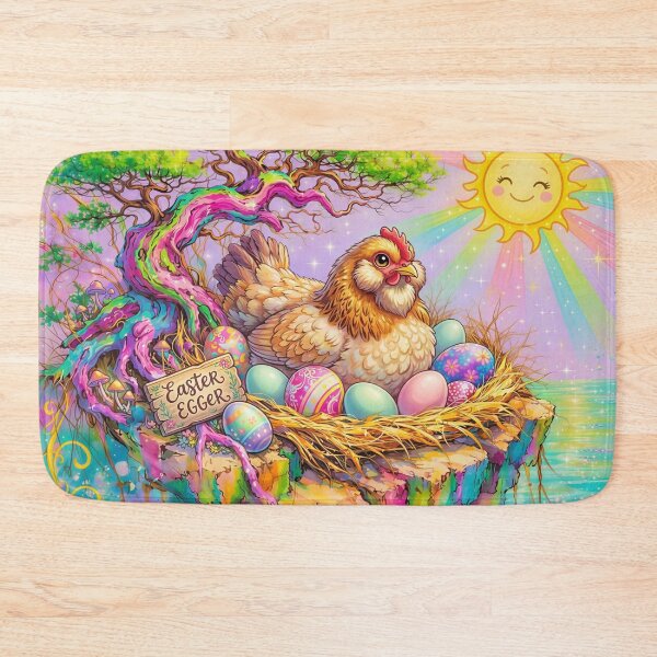 Item preview, Easter Egger with Colorful Eggs and Kawaii Sun designed and sold by M-Y-A-R-T-.