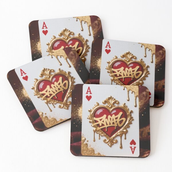 Artikelvorschau, Ace of Hearts Playing Card Gold Baroque Graffiti Art Print entworfen und verkauft von sayntastic.