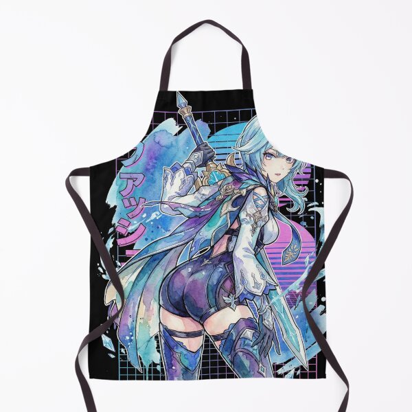 Item preview, Genshin Impact Eula Vaporwave Neon Japanese Text Overlay Design designed and sold by Senpaiwaves.