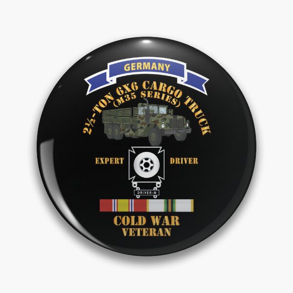 Item preview, M44A3 Series Truck - Camo - 2 & 1-2 ton Cargo Truck w Expert Driver Badge - Cold War Vet - Germany w COLD SVC X 300 designed and sold by Military Insignia Products.