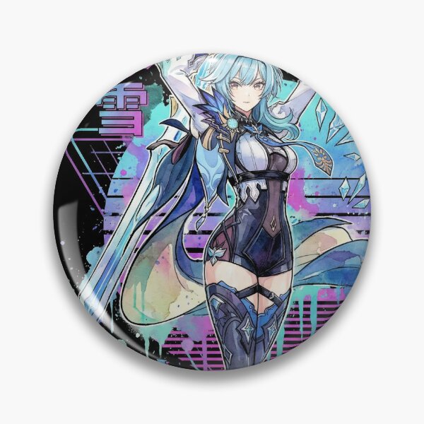 Item preview, Genshin Eula Lawrence Vaporwave CRT Glitch Effect Art designed and sold by Senpaiwaves.