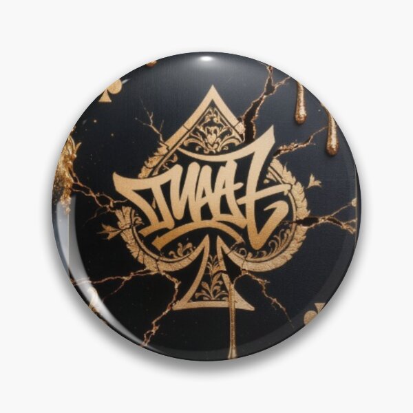 Item preview, Dark Gold Ace of Spades Playing Card Graffiti Luxury Art Print designed and sold by sayntastic.