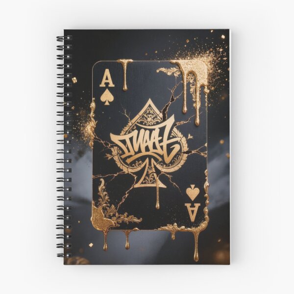 Item preview, Dark Gold Ace of Spades Playing Card Graffiti Luxury Art Print designed and sold by sayntastic.