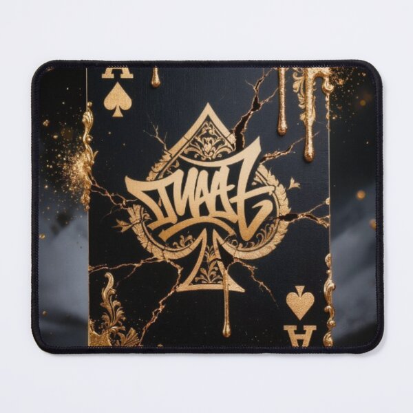 Item preview, Dark Gold Ace of Spades Playing Card Graffiti Luxury Art Print designed and sold by sayntastic.