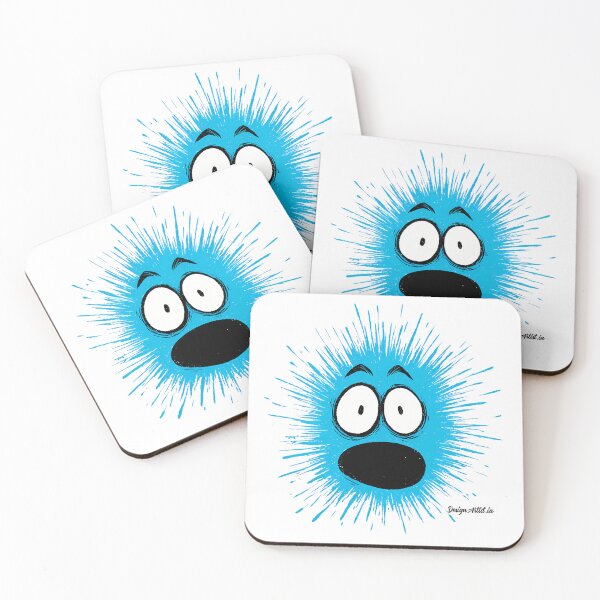 Item preview, Shocked Blue Spiky Monster Face - Expressive Funny Cartoon Art Print designed and sold by DesignArtist.ia.