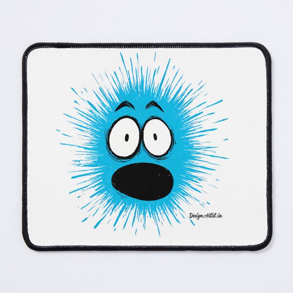 Item preview, Shocked Blue Spiky Monster Face - Expressive Funny Cartoon Art Print designed and sold by DesignArtist.ia.
