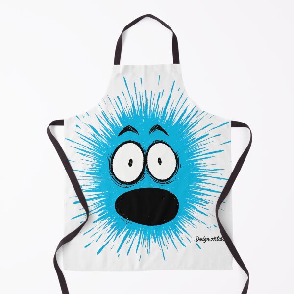Item preview, Shocked Blue Spiky Monster Face - Expressive Funny Cartoon Art Print designed and sold by DesignArtist.ia.