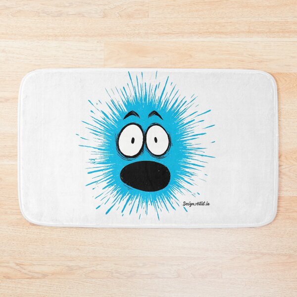 Item preview, Shocked Blue Spiky Monster Face - Expressive Funny Cartoon Art Print designed and sold by DesignArtist.ia.