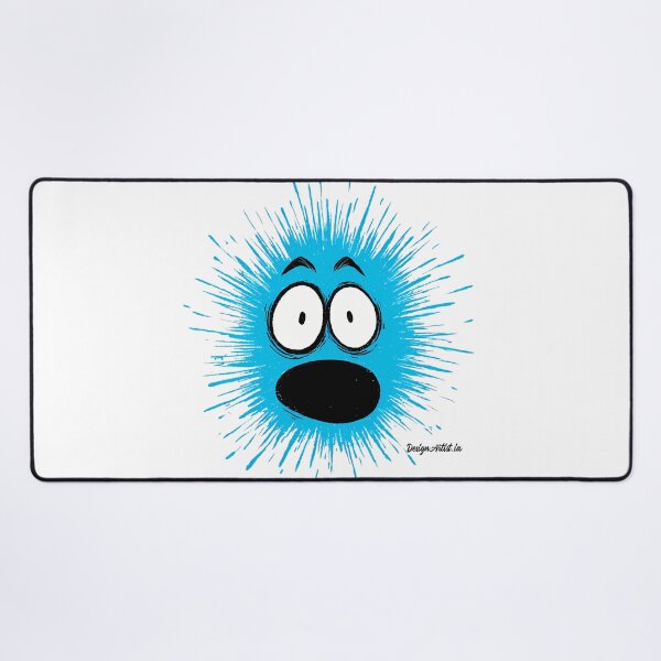 Item preview, Shocked Blue Spiky Monster Face - Expressive Funny Cartoon Art Print designed and sold by DesignArtist.ia.