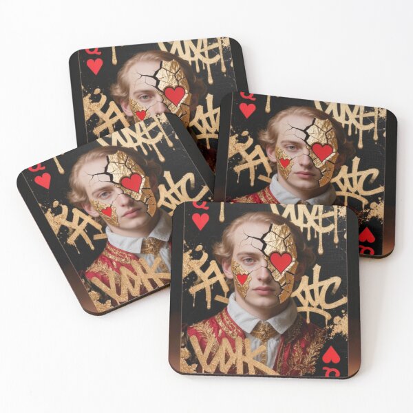 Item preview, Dark Jack of Hearts Playing Card Gold Graffiti Art Print designed and sold by sayntastic.