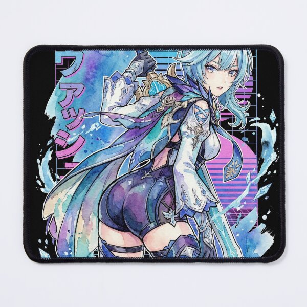 Item preview, Eula Vaporwave Genshin Impact Synthwave Thigh Boots Icon designed and sold by Senpaiwaves.