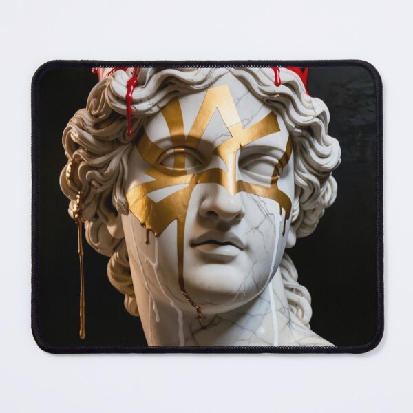 Item preview, Marble Sculpture Red Crown Graffiti Street Art Luxury Print designed and sold by sayntastic.