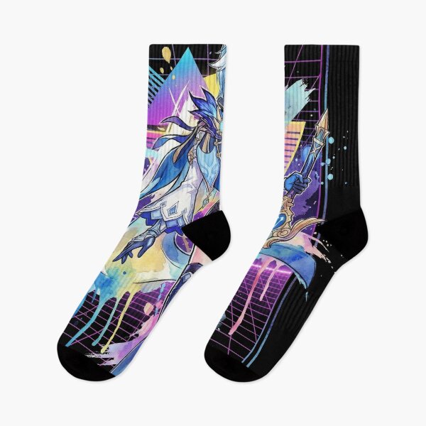 Item preview, Genshin Impact Eula Vaporwave Neon Palm Tree Sunset Design designed and sold by Senpaiwaves.