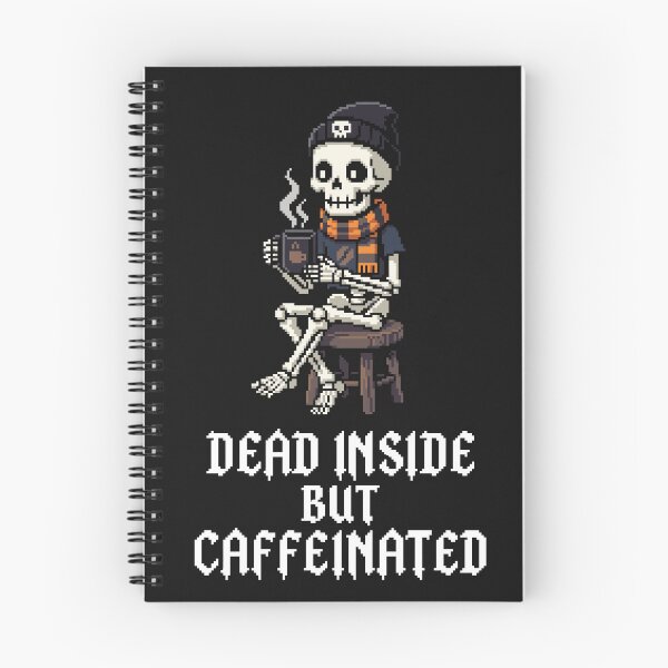 Item preview, Cozy Coffee Skeleton - Retro Pixel Art Hipster Bones designed and sold by artistastshirt.