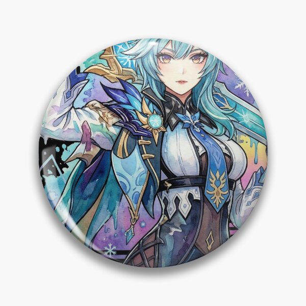 Item preview, Eula Lawrence Genshin Vaporwave CRT Low-Res Aesthetic Icon designed and sold by Senpaiwaves.