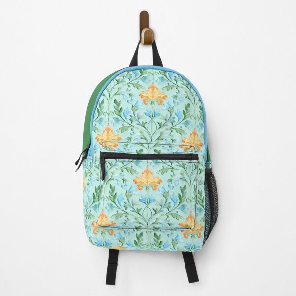 Item preview, Elegant Botanical Florentine Damask in Blue and Green designed and sold by micklyn.