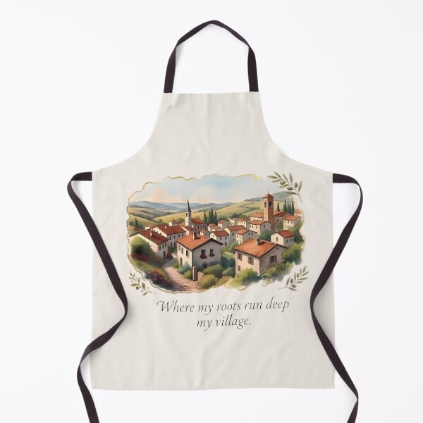 Item preview, Peaceful Rural Village Landscape Watercolor Art designed and sold by MCV-Designs.