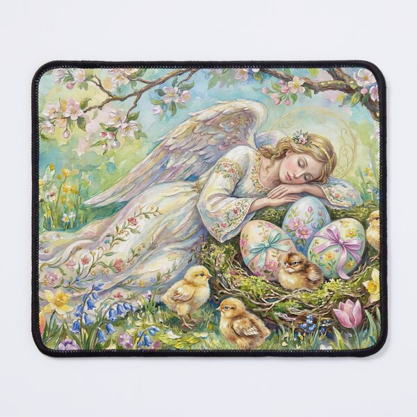 Item preview, Sleeping Guardian Angel with Easter Eggs and Chicks designed and sold by M-Y-A-R-T-.