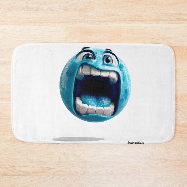 Item preview, Screaming Blue Cartoon Face - Expressive Funny Emoji Style Art Print designed and sold by DesignArtist.ia.