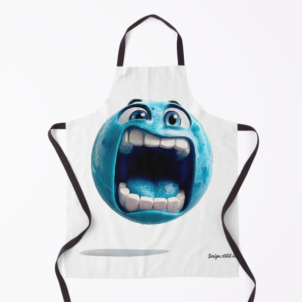 Item preview, Screaming Blue Cartoon Face - Expressive Funny Emoji Style Art Print designed and sold by DesignArtist.ia.