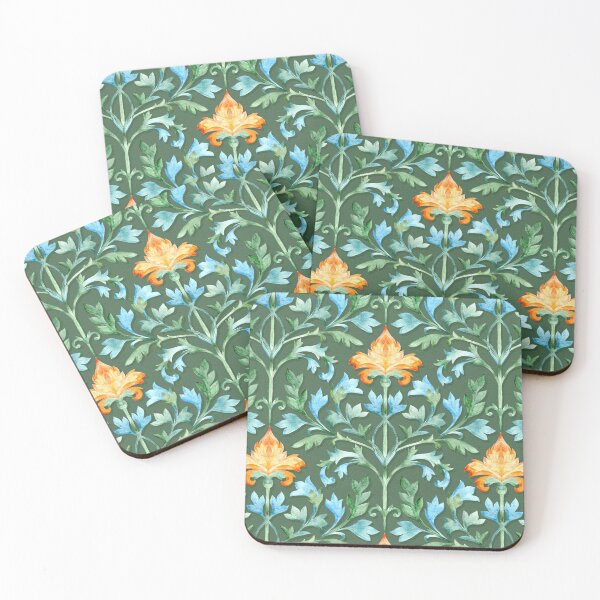 Item preview, Hand Painted Florentine Arabesque on Dark Green  designed and sold by micklyn.