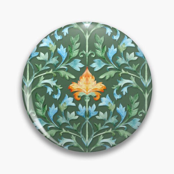 Item preview, Hand Painted Florentine Arabesque on Dark Green  designed and sold by micklyn.