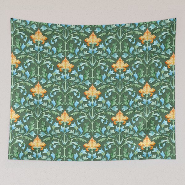 Item preview, Hand Painted Florentine Arabesque on Dark Green  designed and sold by micklyn.
