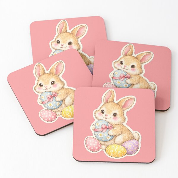 Item preview, Cute Easter Bunny with Eggs – Kawaii Spring Sticker designed and sold by randomdesignsnearme.