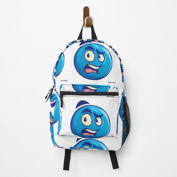 Item preview, Worried Blue Cartoon Face - Expressive Funny Emoji Style Art Print designed and sold by DesignArtist.ia.
