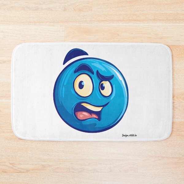 Item preview, Worried Blue Cartoon Face - Expressive Funny Emoji Style Art Print designed and sold by DesignArtist.ia.