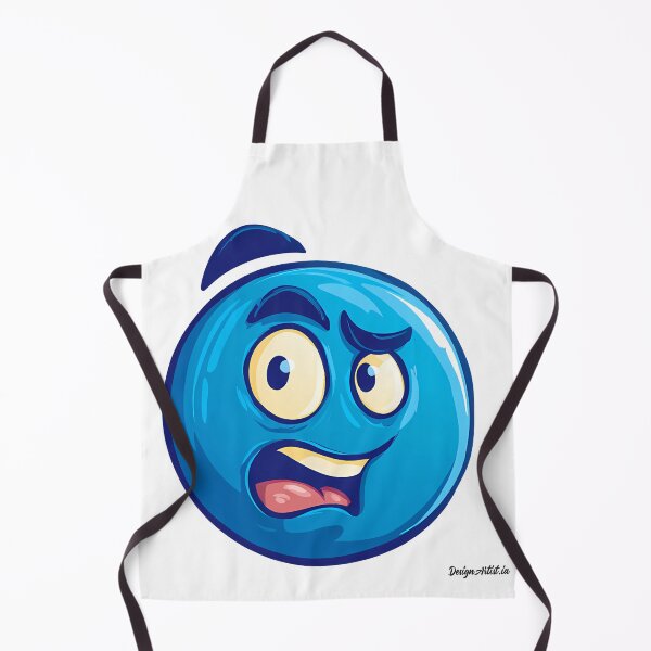 Item preview, Worried Blue Cartoon Face - Expressive Funny Emoji Style Art Print designed and sold by DesignArtist.ia.