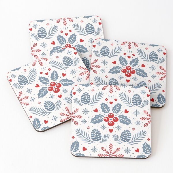 Item preview, Modern Nordic Holiday – Stylized Holly, Pine Cones, and Snowflakes designed and sold by OpenDreamArts.