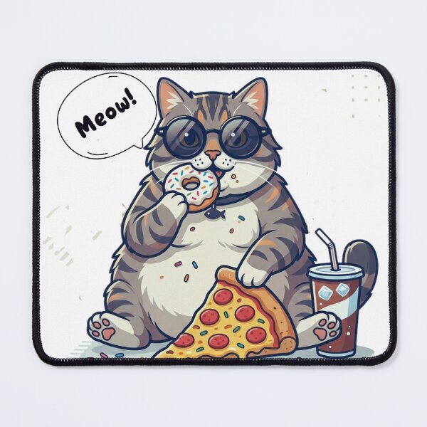 Item preview, Cool Fluffy Cat Junk Food Lover T-Shirt – Funny Chubby Cat Graphic designed and sold by WinDaRo.