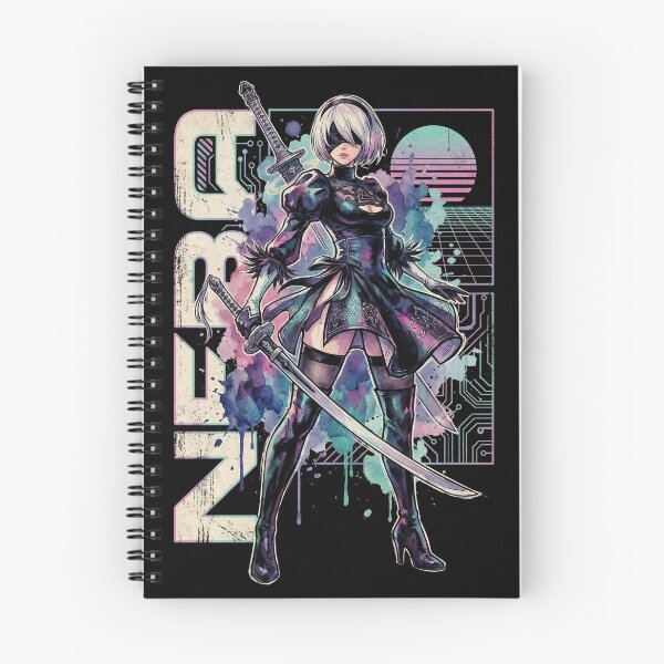 Item preview, 2B YoRHa NieR Vaporwave Retro 80s Pink Teal Portrait designed and sold by Senpaiwaves.