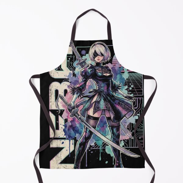 Item preview, 2B YoRHa NieR Vaporwave Retro 80s Pink Teal Portrait designed and sold by Senpaiwaves.