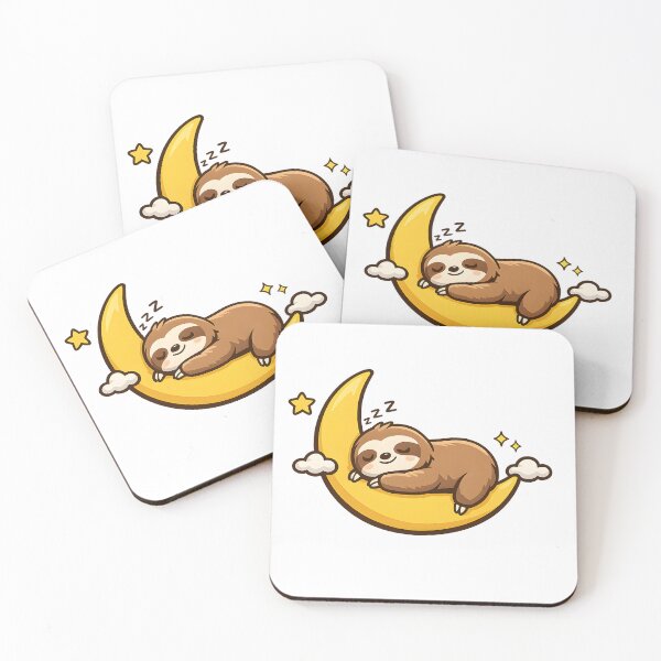 Item preview, Sleepy Sloth on Moon – Cute Cozy Night Vibes Cartoon designed and sold by jahiggin.