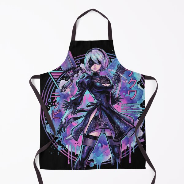 Item preview, NieR Automata 2B Vaporwave Glitch Palm Sunset Neon Grid Art designed and sold by Senpaiwaves.