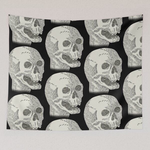 Item preview, Stylized Skull Skeleton | Memento Mori Laughing Skulls Meme designed and sold by Based History.