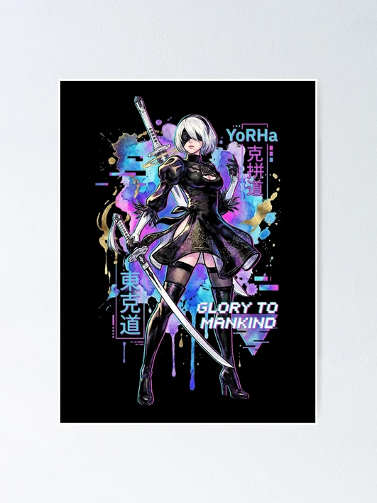 2B NieR Automata Vaporwave Synthwave Blindfold Aesthetic Icon