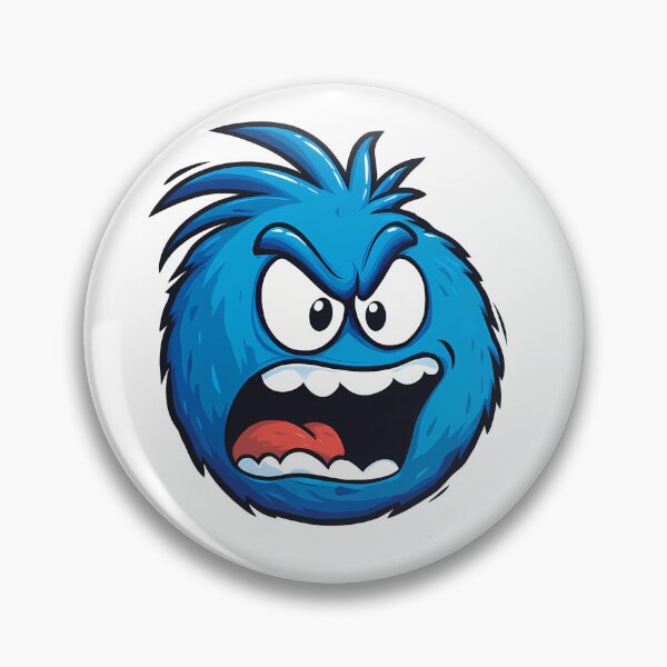 Item preview, Angry Blue Furry Monster Face - Expressive Funny Cartoon Art Print designed and sold by DesignArtist.ia.