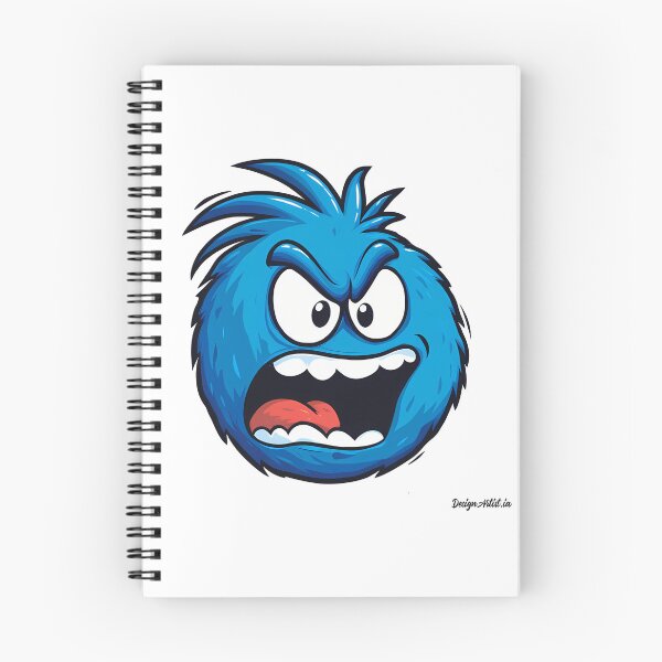 Item preview, Angry Blue Furry Monster Face - Expressive Funny Cartoon Art Print designed and sold by DesignArtist.ia.