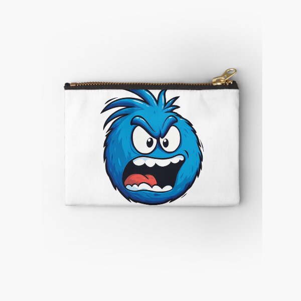 Item preview, Angry Blue Furry Monster Face - Expressive Funny Cartoon Art Print designed and sold by DesignArtist.ia.
