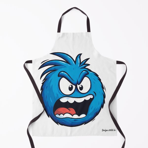 Item preview, Angry Blue Furry Monster Face - Expressive Funny Cartoon Art Print designed and sold by DesignArtist.ia.