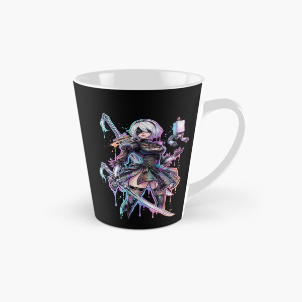 Item preview, NieR Automata 2B Vaporwave Neon Japanese Text Overlay Design designed and sold by Senpaiwaves.