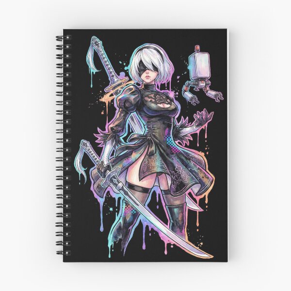 Item preview, NieR Automata 2B Vaporwave Neon Japanese Text Overlay Design designed and sold by Senpaiwaves.