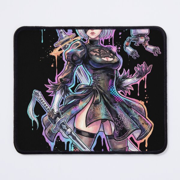 Item preview, NieR Automata 2B Vaporwave Neon Japanese Text Overlay Design designed and sold by Senpaiwaves.