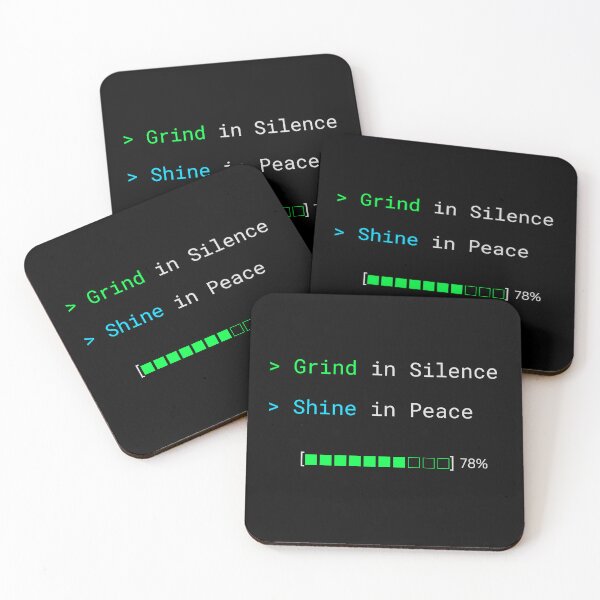 Item preview, Grind In Silence Shine In Peace - Tech Minimalism Loading Bar designed and sold by WortStudio.